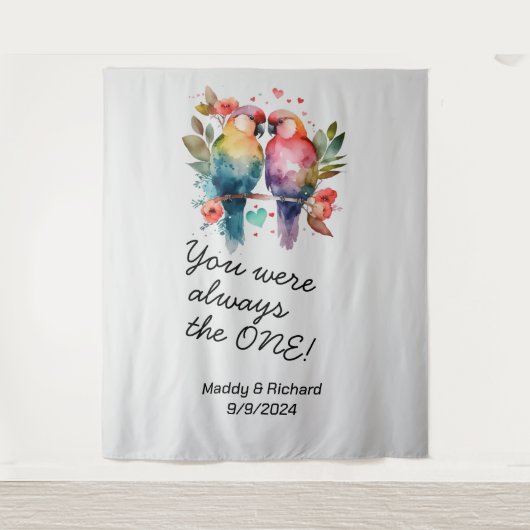 Love Birds. Jij was altijd de ONE! Wandkleed (Voorkant)
