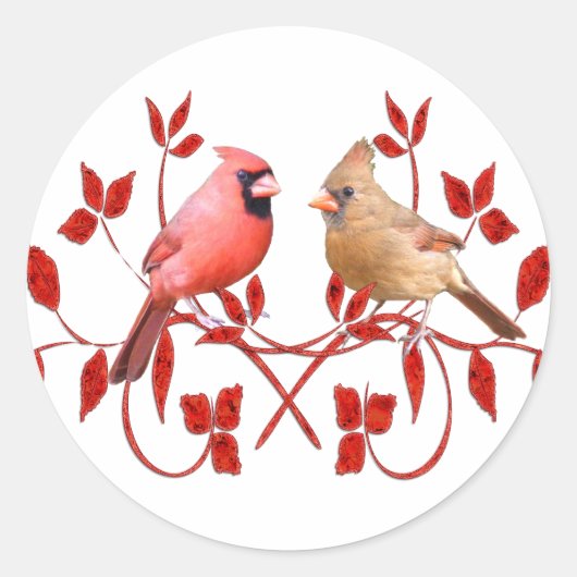 Love Birds Ronde Sticker (Voorkant)