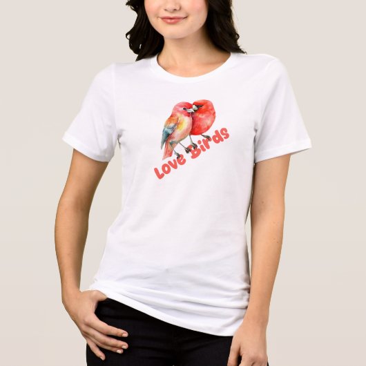 Love Birds Valentines Tri-Blend Shirt (Voorkant)
