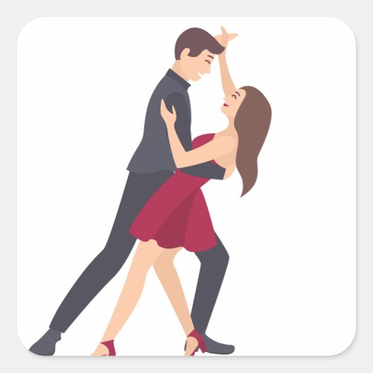 "Love Birds" Vierkante Sticker (Voorkant)