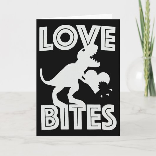 Love Bites Dinosaur Valentijnsdag Kaart (Voorkant)