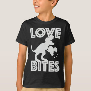 Love Bites Dinosaur Valentijnsdag  T-shirt