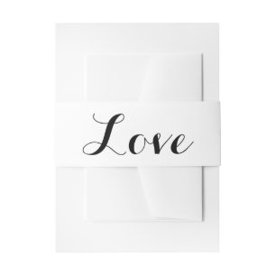Love Black and White Wedding Uitnodigingen Wikkel