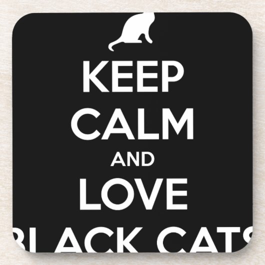 Love Black Cats Drankjes Onderzetter (Voorkant)