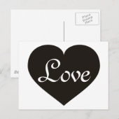 Love Black Heart Briefkaart (Voorkant / Achterkant)