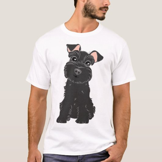 Love Black Miniature Schnauzer Sticker T-shirt (Voorkant)