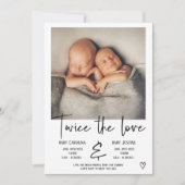 Love black script baby twins aankondiging (Voorkant)