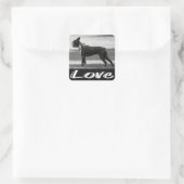 Love Black & White Boston Terrier Dog Sticker (Sac)