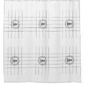 Love Black & White Lines Douche rideau (Devant)