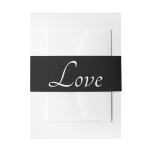 Love Black White Wedding Uitnodigingen Wikkel