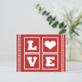 Love Blocks Briefkaart, Dark Red Briefkaart (Staand voorkant)