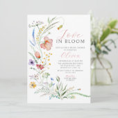 Love-Bloom Bridal Shower Invitation Kaart (Staand voorkant)