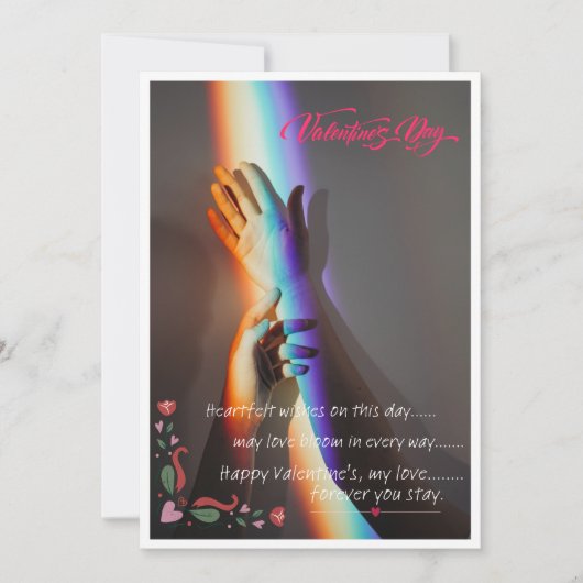 Love Bloom Valantine Day Card Feestdagenkaart (Voorkant)