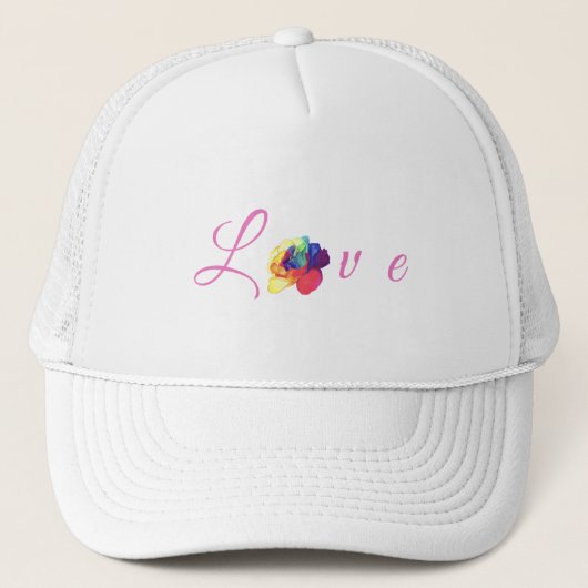 Love Blooms Rainbow Roos Trucker Pet (Voorkant)