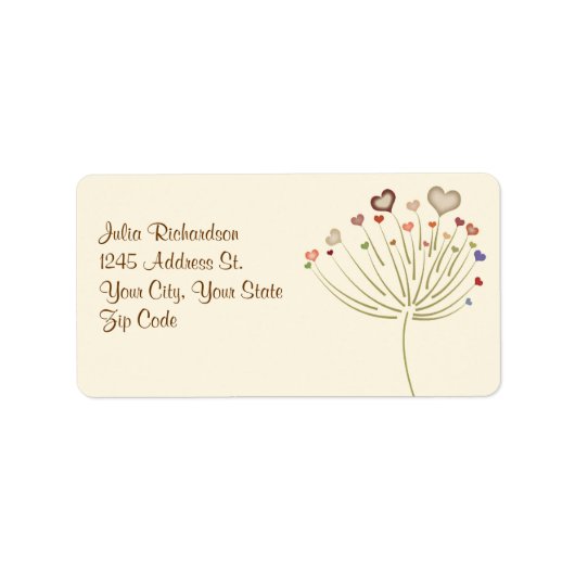 Love Blossom Bruiloft adresetiketten Etiket (Voorkant)