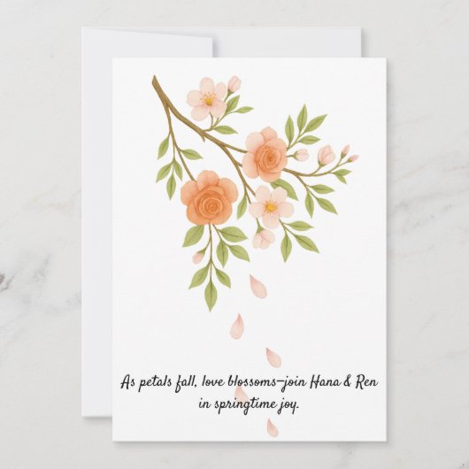 Love blossoms like spring petals. kaart (Voorkant)