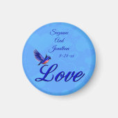 Love Bluebird Personalized Wedding Magneet (Voorkant)
