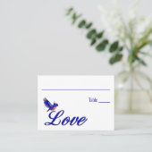 Love Bluebird Trouwtafel Plaatskaartje (Staand voorkant)