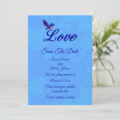 Love Bluebird Wedding Save The Date (Staand voorkant)