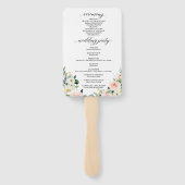 Love Blush Florals Wedding Programme Fan Handwaaier (Achterkant)