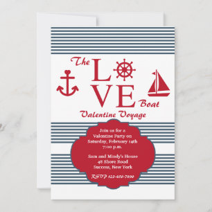 Love Boat Valentijns's Party Invitation Kaart