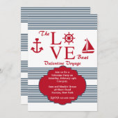 Love Boat Valentine's Party Invitation (Devant / Derrière)