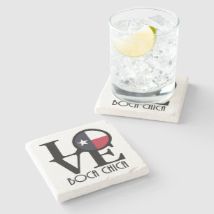 LOVE Boca Chica Texas Stenen Onderzetter