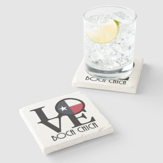 LOVE Boca Chica Texas Stenen Onderzetter (Zijkant)