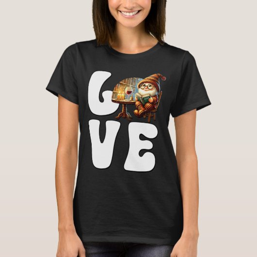 Love Books Teacher Gnome Graphic For Women And Win T-shirt (Voorkant)