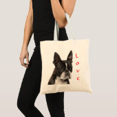 Love Boston Terrier Puppy Dog Canvas Sac fourre - (Devant (produit))