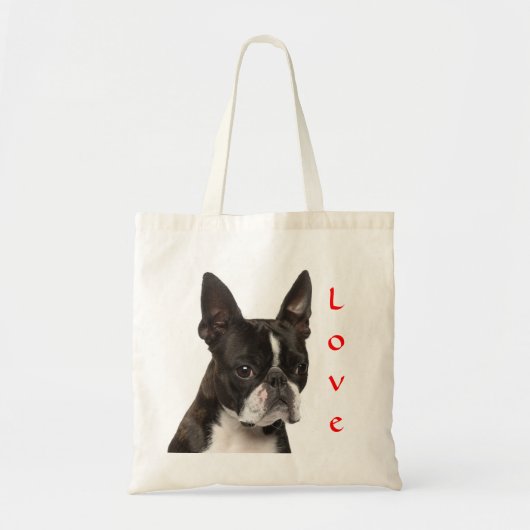 Love Boston Terrier Puppy Dog Canvas Sac fourre -  (Devant)