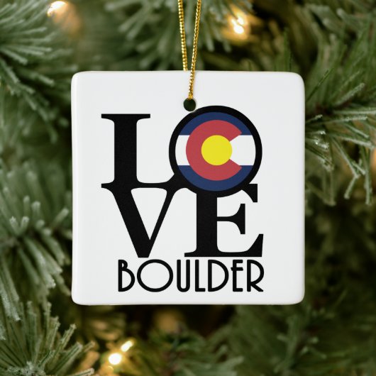 LOVE Boulder Colorado Keramisch Ornament (Boom)