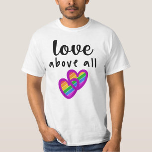 LOVE BOVENAANALLES met Regenboog Harten LGBTQ Prid T-shirt