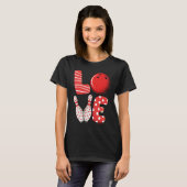 Love Bowling ball & pins group matching Valentine  T-shirt (Voorkant volledig)