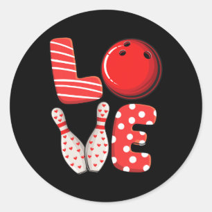 Love Bowling Bull en Pins Group Matching Valentin Ronde Sticker