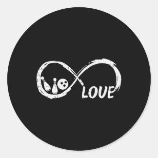 Love Bowling Infinity Bowler Vrouwen Meisjes Jonge Ronde Sticker