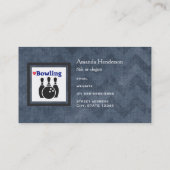 Love Bowling Silhouette WIth Bowling Pins and Ball Visitekaartje (Achterkant)