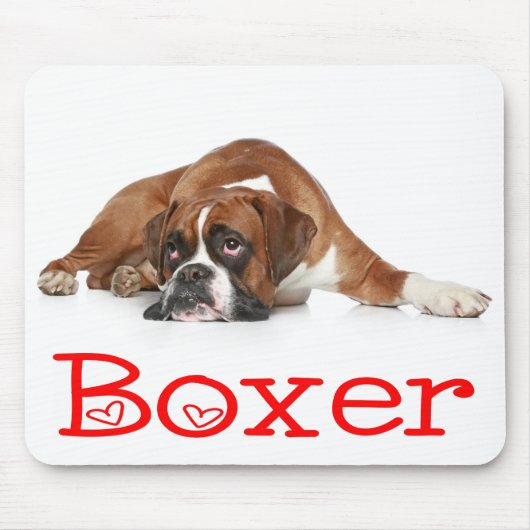 Love Boxer Puppy Dog Mousepad Muismat (Voorkant)
