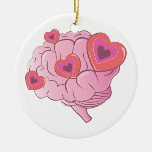 Love Brain Keramisch Ornament