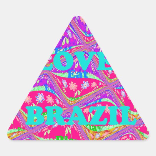 Love Brazilië.png Driehoek Sticker (Voorkant)