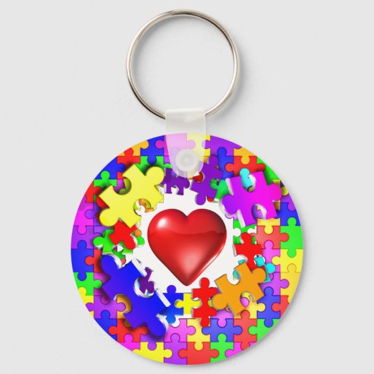 Love Breaks Thru Autism Sleutelhanger (Voorkant)