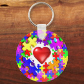 Love Breaks Thru Autism Sleutelhanger (Voorkant)