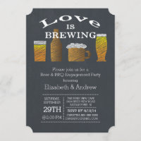 Love Brewing Barbecue Engagement Party Uitnodiging