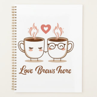 Love Brews Here - Cute Romantique Couple de café