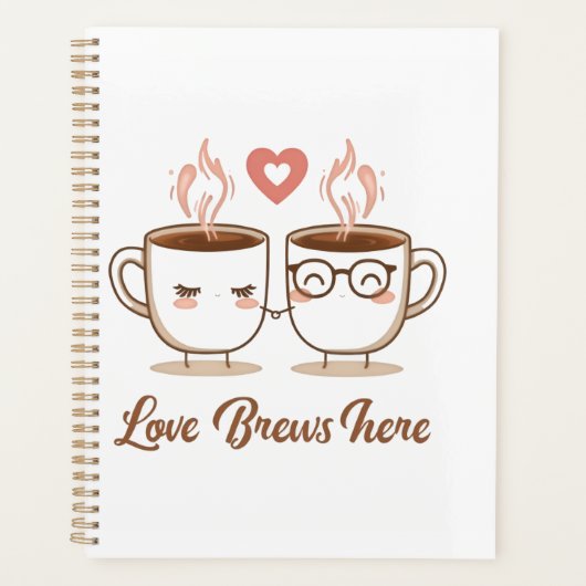 Love Brews Here - Cute Romantique Couple de café (Devant)