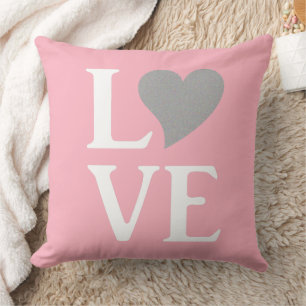 Love Bride & Co Roze & Zilveren Bruiloft Huisdecor Kussen