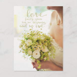 Love Bride Flowers Wedding Briefkaart