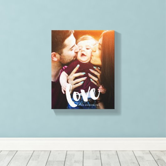 "Love" Brush Script Foto Canvas Afdruk (Insitu (Houten vloer))