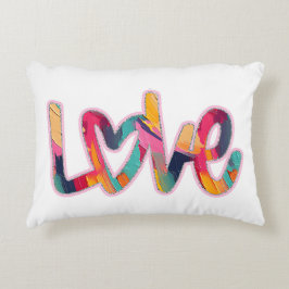 Love Brushstrokes Accent Pillow Accent Kussen