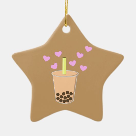 Love Bubble Tea Keramisch Ornament (Voorkant)